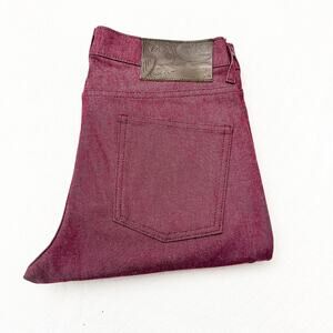 Naked & Famous Men's Red Skinny Guy Red Slim Fit Denim Jeans Size 34